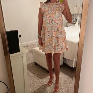 Floral smocked tiered dress